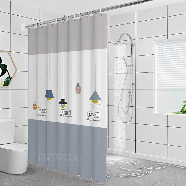 Rèm nhà tắm tạo tạo sự kín đáo cho không gian trong phòng tắm