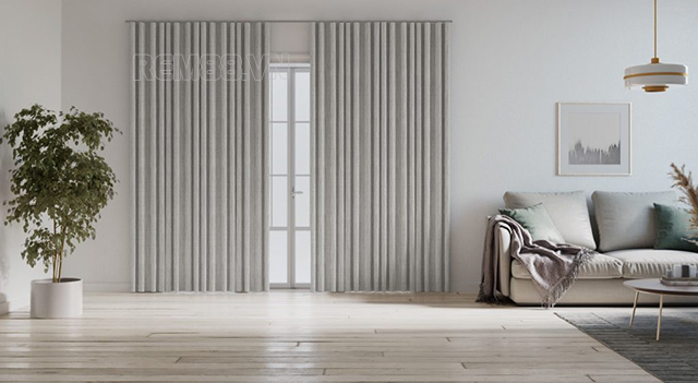 Rèm vải RV12 giúp tạo nên không gian sang trọng cho phòng khách
